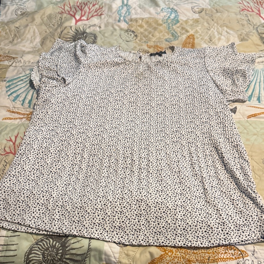 Adrianna Papell White Short-Sleeve Printed Top
